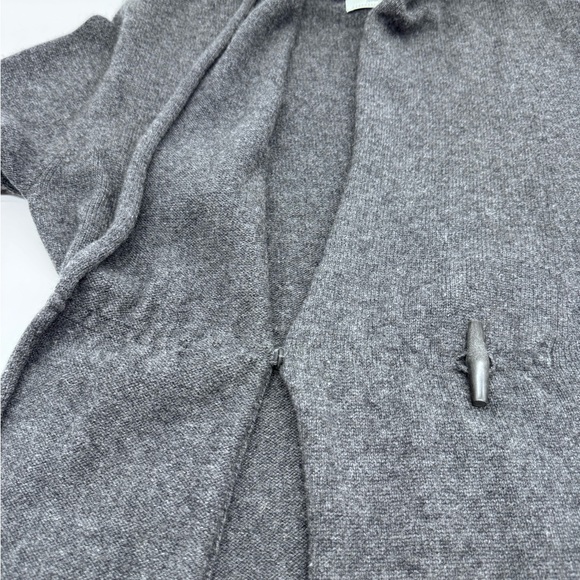 Neiman Marcus Gray Cashmere Open Front Women's Sweater with Toggle Closure,‎ XL - Picture 8 of 9